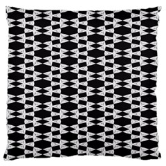 Black And White Triangles Large Flano Cushion Case (two Sides) by Sparkle