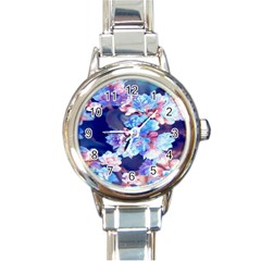 Flowers Round Italian Charm Watch by Sparkle