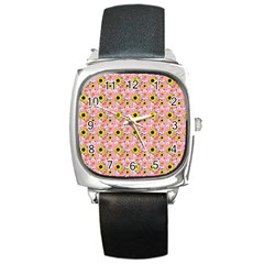 Hawaii Ghost Pink Square Metal Watch by snowwhitegirl