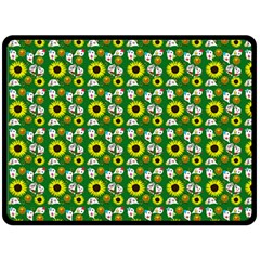 Hawaii Ghost Green Fleece Blanket (Large) 