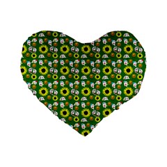 Hawaii Ghost Green Standard 16  Premium Heart Shape Cushions by snowwhitegirl