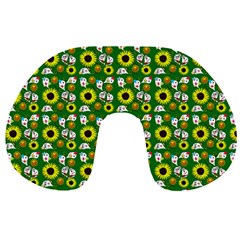 Hawaii Ghost Green Travel Neck Pillow by snowwhitegirl