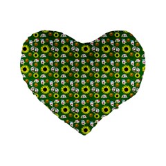 Hawaii Ghost Green Standard 16  Premium Flano Heart Shape Cushions