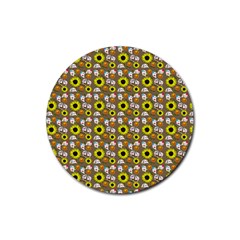 Hawaii Ghost Beige Rubber Coaster (round)  by snowwhitegirl