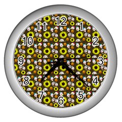 Hawaii Ghost Brown Wall Clock (silver) by snowwhitegirl