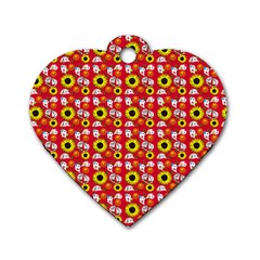 Hawaii Ghost Red Dog Tag Heart (two Sides) by snowwhitegirl