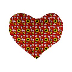 Hawaii Ghost Red Standard 16  Premium Heart Shape Cushions by snowwhitegirl