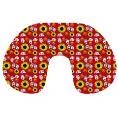 Hawaii Ghost Red Travel Neck Pillow by snowwhitegirl