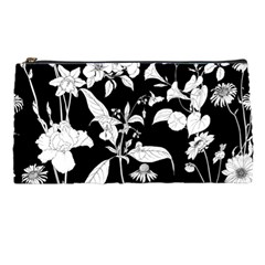 Black Flowers Pencil Cases by olgashashok