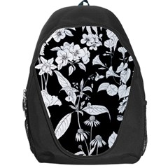 Black Flowers Backpack Bag by olgashashok