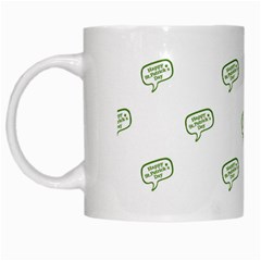 Happy St Patricks Day Symbol Motif Pattern White Mugs by dflcprintsclothing