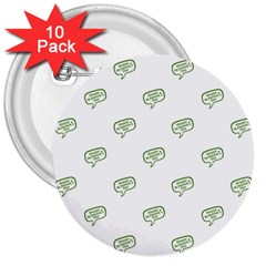 Happy St Patricks Day Symbol Motif Pattern 3  Buttons (10 Pack) 