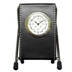 Happy St Patricks Day Symbol Motif Pattern Pen Holder Desk Clock by dflcprintsclothing