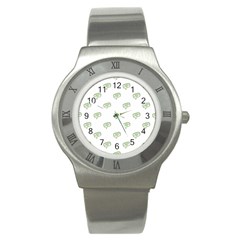 Happy St Patricks Day Symbol Motif Pattern Stainless Steel Watch by dflcprintsclothing