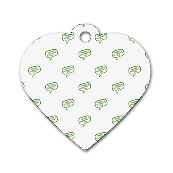 Happy St Patricks Day Symbol Motif Pattern Dog Tag Heart (Two Sides)