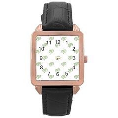 Happy St Patricks Day Symbol Motif Pattern Rose Gold Leather Watch  by dflcprintsclothing