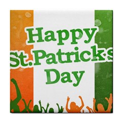 Happy St Patricks Day Design Tile Coaster by dflcprintsclothing