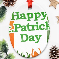 Happy St Patricks Day Design Ornament (oval) by dflcprintsclothing