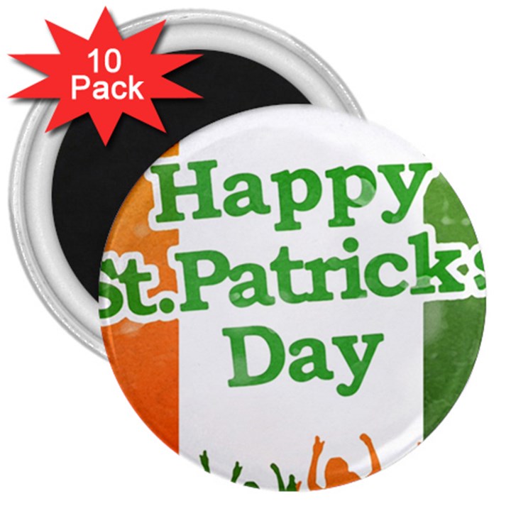 Happy St Patricks Day Design 3  Magnets (10 pack) 