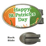 Happy St Patricks Day Design Money Clips (Oval)  Front