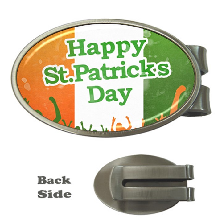 Happy St Patricks Day Design Money Clips (Oval) 