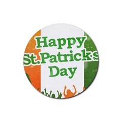 Happy St Patricks Day Design Rubber Coaster (round)  by dflcprintsclothing