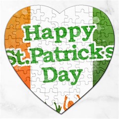 Happy St Patricks Day Design Jigsaw Puzzle (heart) by dflcprintsclothing