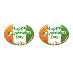 Happy St Patricks Day Design Cufflinks (oval) by dflcprintsclothing