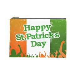 Happy St Patricks Day Design Cosmetic Bag (large) by dflcprintsclothing