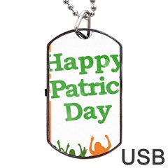 Happy St Patricks Day Design Dog Tag Usb Flash (one Side) by dflcprintsclothing