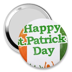 Happy St Patricks Day Design 3  Handbag Mirrors by dflcprintsclothing