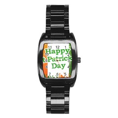 Happy St Patricks Day Design Stainless Steel Barrel Watch by dflcprintsclothing