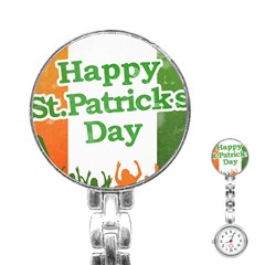 Happy St Patricks Day Design Stainless Steel Nurses Watch by dflcprintsclothing