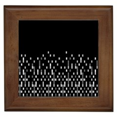 Black And White Matrix Patterned Design Framed Tile by dflcprintsclothing