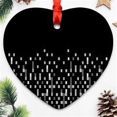 Black And White Matrix Patterned Design Ornament (heart) by dflcprintsclothing