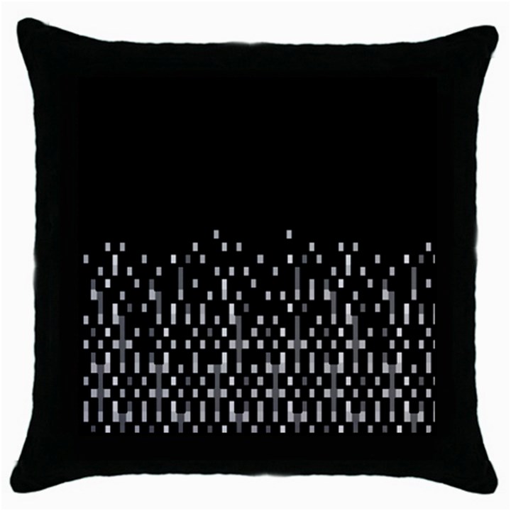 Black And White Matrix Patterned Design Throw Pillow Case (Black)