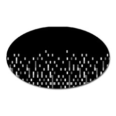 Black And White Matrix Patterned Design Oval Magnet by dflcprintsclothing