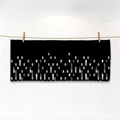 Black And White Matrix Patterned Design Hand Towel by dflcprintsclothing