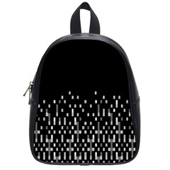 Black And White Matrix Patterned Design School Bag (small) by dflcprintsclothing