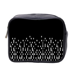 Black And White Matrix Patterned Design Mini Toiletries Bag (two Sides) by dflcprintsclothing