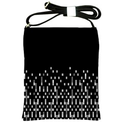 Black And White Matrix Patterned Design Shoulder Sling Bag by dflcprintsclothing