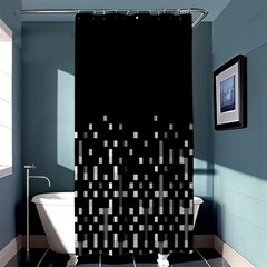 Black And White Matrix Patterned Design Shower Curtain 36  X 72  (stall)  by dflcprintsclothing