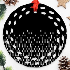 Black And White Matrix Patterned Design Ornament (round Filigree) by dflcprintsclothing