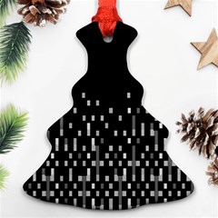 Black And White Matrix Patterned Design Christmas Tree Ornament (two Sides) by dflcprintsclothing