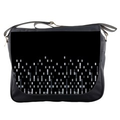 Black And White Matrix Patterned Design Messenger Bag by dflcprintsclothing