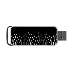 Black And White Matrix Patterned Design Portable Usb Flash (two Sides) by dflcprintsclothing