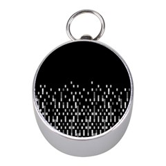 Black And White Matrix Patterned Design Mini Silver Compasses by dflcprintsclothing