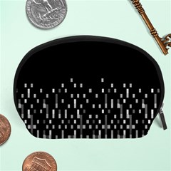 Black And White Matrix Patterned Design Accessory Pouch (large) by dflcprintsclothing