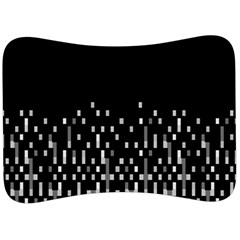 Black And White Matrix Patterned Design Velour Seat Head Rest Cushion by dflcprintsclothing