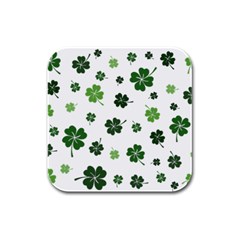 St Patricks Day Pattern Rubber Square Coaster (4 Pack)  by Valentinaart